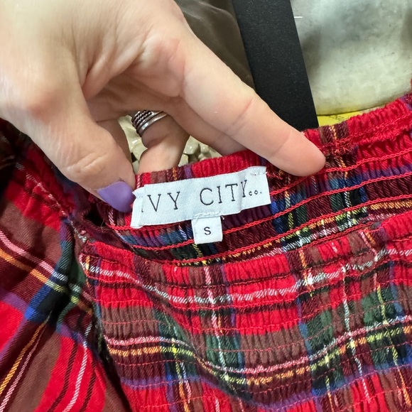 Ivy City Co nap dress maxi tiered smock holiday plaid madeline hill house tartan - Picture 4 of 9